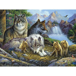 Wolves at the Waterfall Jigsaw Puzzle