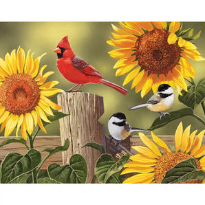 Sunflower and Songbirds Jigsaw Puzzle