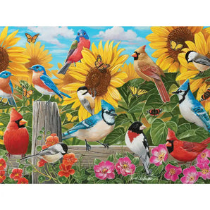 Feathered Friends and Sunflowers Jigsaw Puzzle
