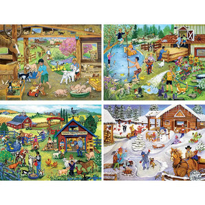 On the Farm 4-in-1 Jigsaw Puzzles