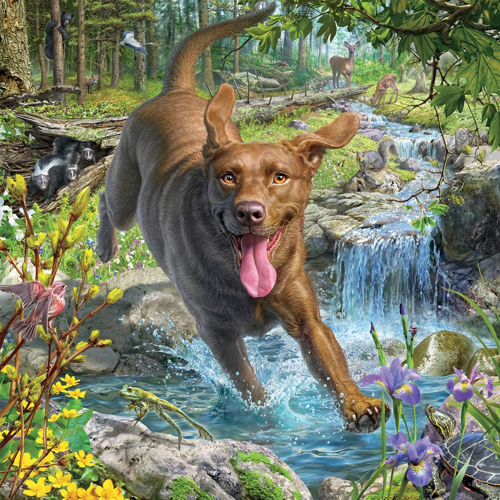Chocolate Lab 550-Piece Jigsaw Puzzle | Bits and Pieces
