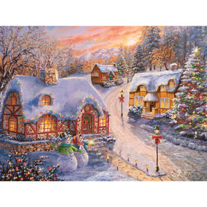 Winter Cottage Glow Jigsaw Puzzle