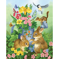 thumbnail image 2 of Easter Bunny Puzzle - 1000 Piece Spring Flowers Jigsaw For Adults 2 of 14