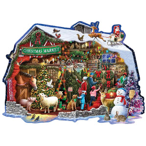 Christmas Barn Shaped Jigsaw Puzzle