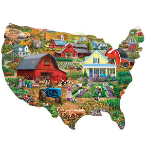Farm Country USA Shaped Puzzle