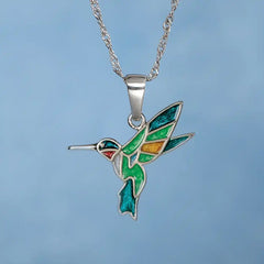 Ruby Throated Hummingbird Necklace | Bits and Pieces