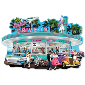 Rocket Drive-In Shaped Jigsaw Puzzle