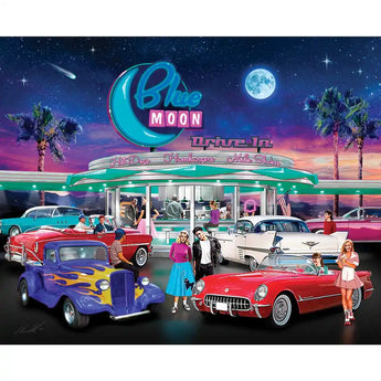 Blue Moon Drive In Jigsaw Puzzle | Bits and Pieces Blue Moon Drive In Jigsaw Puzzle | Bits and Pieces