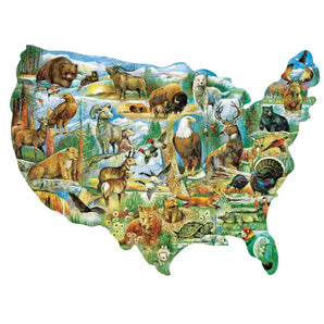 American Wildlife Shaped Jigsaw Puzzle