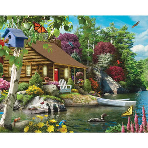 Cabin On The Lake Jigsaw Puzzle
