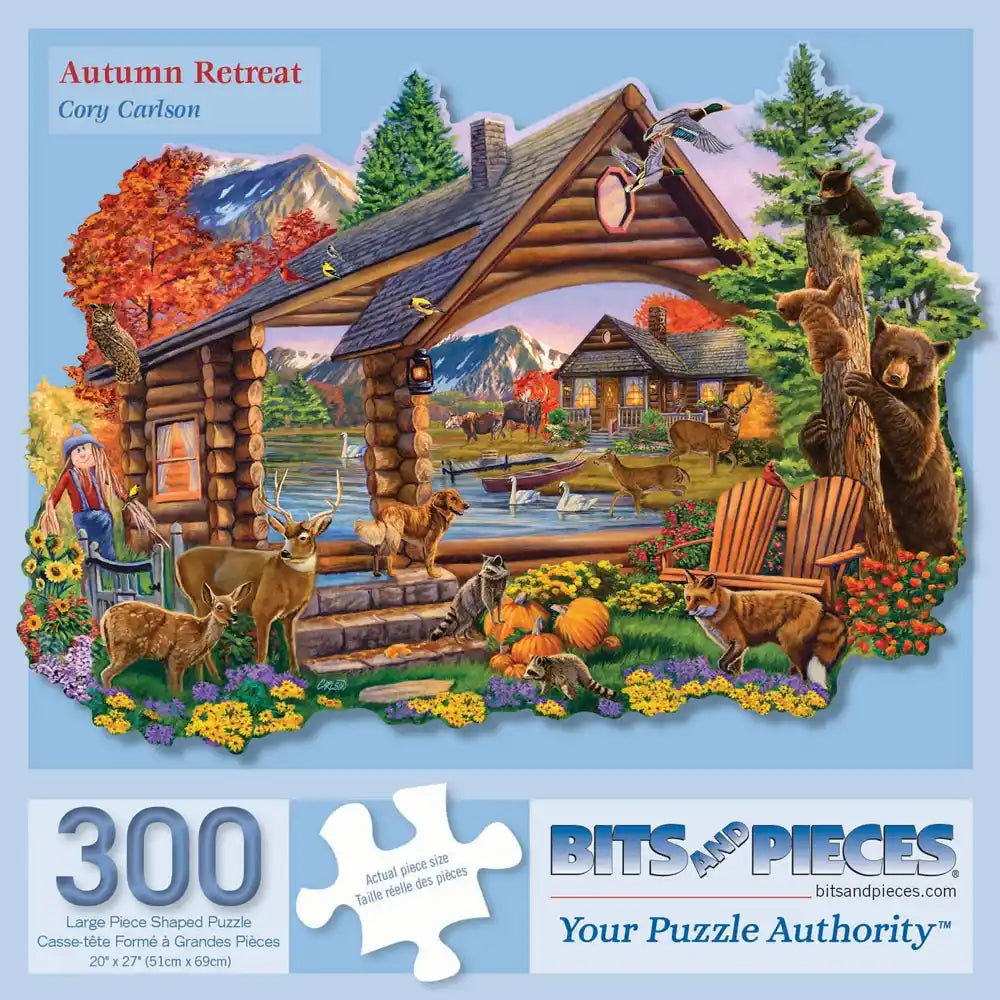 Autumn Retreat Shaped Jigsaw Puzzle | Bits and Pieces Autumn Retreat Shaped Jigsaw Puzzle | Bits and Pieces