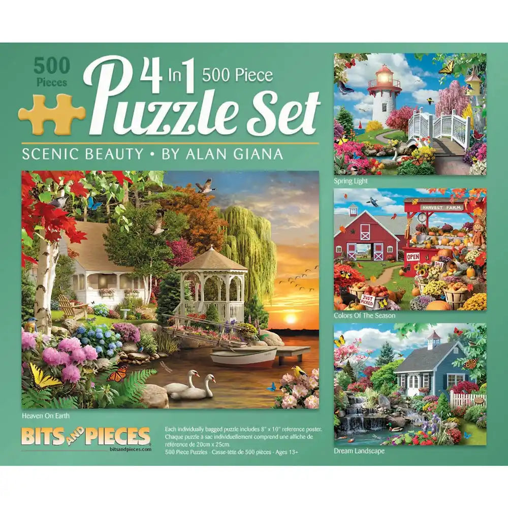 Scenic Beauty 4-in-1 Multi-Pack Jigsaw Puzzles | Bits and Pieces Scenic Beauty 4-in-1 Multi-Pack Jigsaw Puzzles | Bits and Pieces