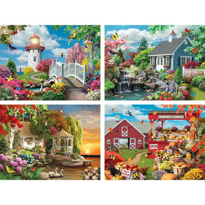 Scenic Beauty 4-in-1 Multi-Pack Jigsaw Puzzles
