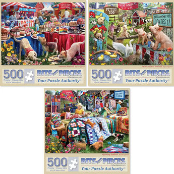 Set of 3 Larry Jones Jigsaw Puzzles