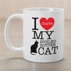 Personalized I Love My Cat Mug
