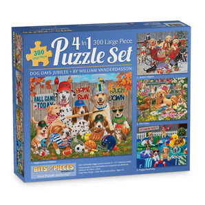Dog Days Jubilee: 4-in-1 Multipack Puzzle Set | Bits and Pieces