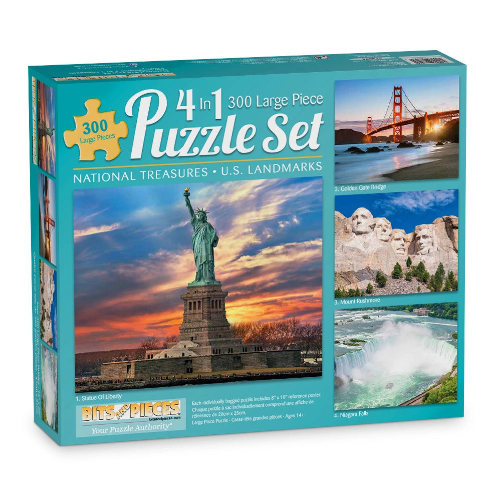US Landmarks: 4-in-1 Multipack Puzzle Set | Bits and Pieces