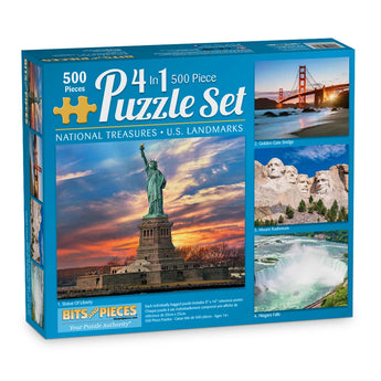 US Landmarks: 4-in-1 Multipack Puzzle Set | Bits and Pieces