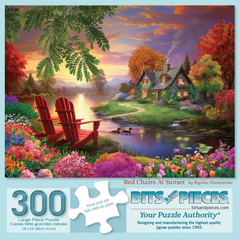 Red Chairs At Sunset Jigsaw Puzzle | Bits and Pieces Red Chairs At Sunset Jigsaw Puzzle | Bits and Pieces