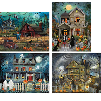 Haunted Village 4 in 1 Multipack jigsaw puzzle