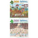 Set of 2 Hometown Holidays Jigsaw Puzzle by Kem Leo