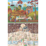 Set of 2 Hometown Holidays Jigsaw Puzzle by Kem Leo