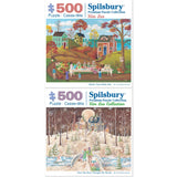 Set of 2 Hometown Holidays Jigsaw Puzzle by Kem Leo