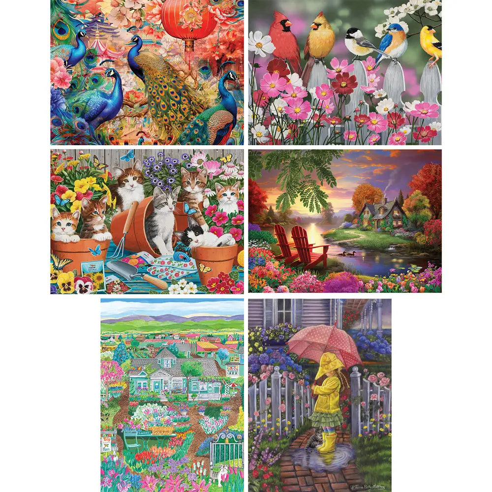 Set of 6 : New Spring Jigsaw Puzzles| Bits and Pieces