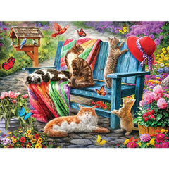 Napping On The Garden Bench Jigsaw Puzzle | Bits and Pieces