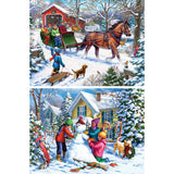 Set of 2 Cozy Winter Memories 1000 Piece Puzzles