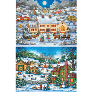 Set of 2 Homespun Winter Holiday Puzzle by Bonnie White