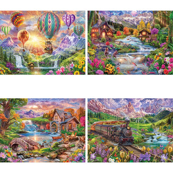 Set of 4 Steve Sundram Jigsaw Puzzles