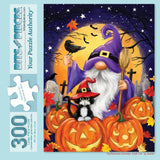 Halloween Gnome And Cat Jigsaw Puzzle