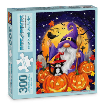 Halloween Gnome And Cat Jigsaw Puzzle