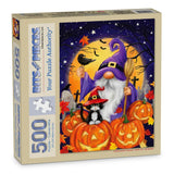 Halloween Gnome And Cat Jigsaw Puzzle