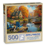 Autumn By The Cozy Cottage Jigsaw Puzzle