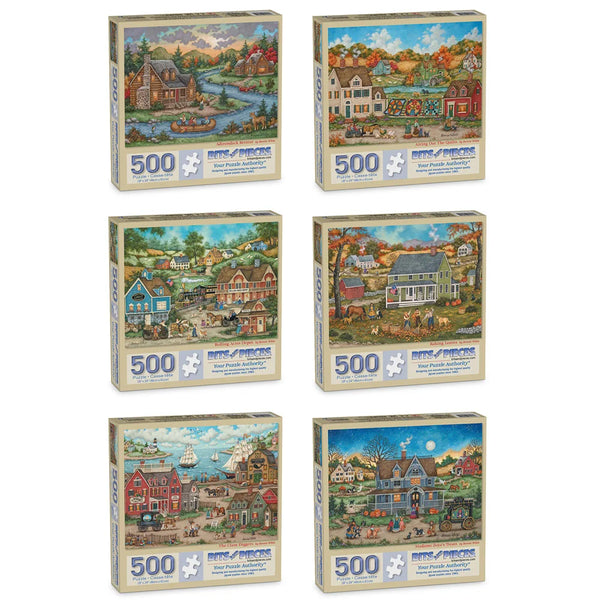 Set of 6: Jigsaw Puzzles by Bonnie White | Bits and Pieces