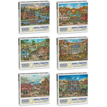 Set of 6 Bonnie White Jigsaw Puzzles