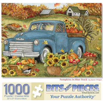 Pumpkins In Blue Truck Jigsaw Puzzle