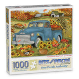 Pumpkins In Blue Truck Jigsaw Puzzle