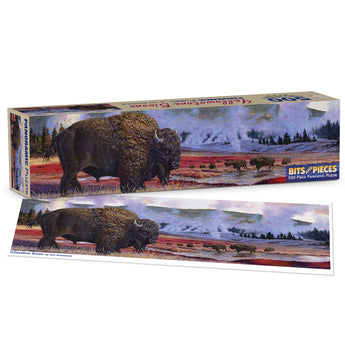 Yellowstone Bison Panoramic Jigsaw Puzzle