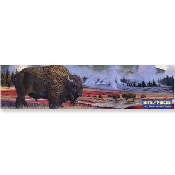 Yellowstone Bison Panoramic Jigsaw Puzzle