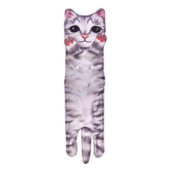 Cat Hand Towel Gray Tabby
