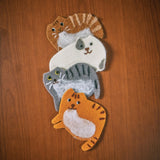 Set of 4 Felt Cat Coaster