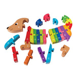 Dachshund ABC-123 Reversible Puzzle