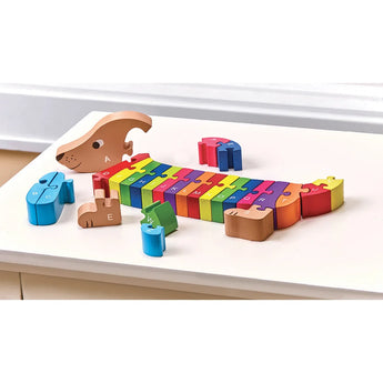 Dachshund ABC-123 Reversible Puzzle