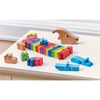 Dachshund ABC-123 Reversible Puzzle