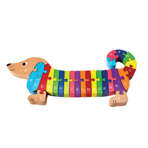 Dachshund ABC-123 Reversible Puzzle