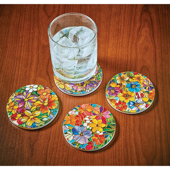 Floral Stained Glass Coasters