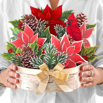 Birch Poinsettia Pop Up Card